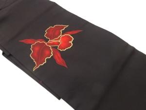 塩瀬金駒刺繍花模様名古屋帯